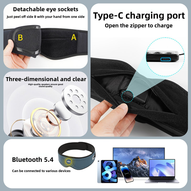 Masque de Nuit Bluetooth à Écouteurs Intégrés