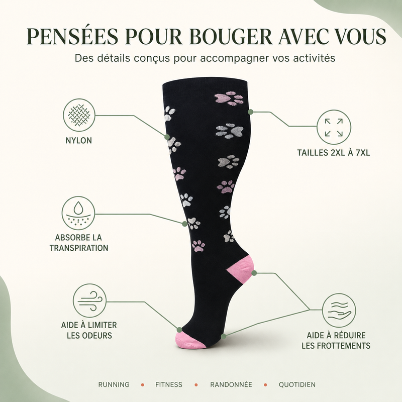 Chaussettes de compression running et fitness