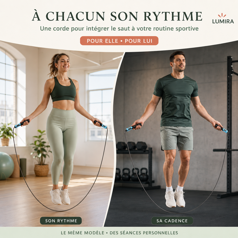 Corde à sauter lestée avec compteur mécanique