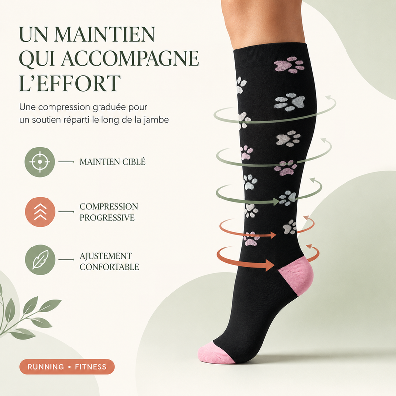 Chaussettes de compression running et fitness