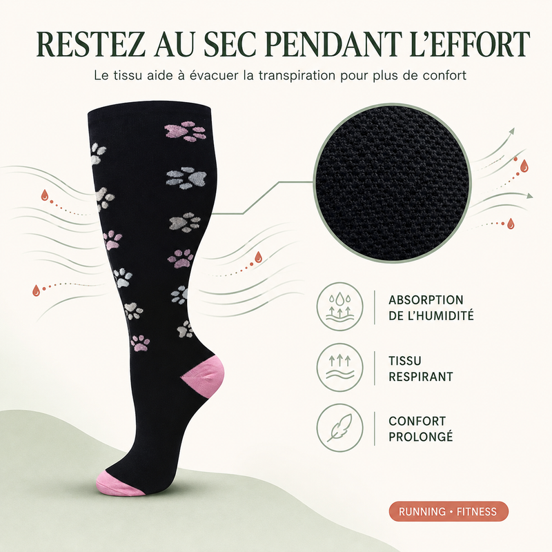 Chaussettes de compression running et fitness