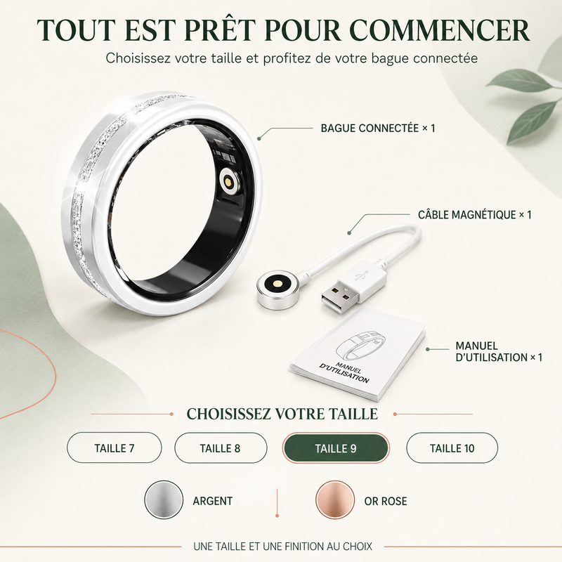 Bague connectée suivi fréquence cardiaque et sommeil
