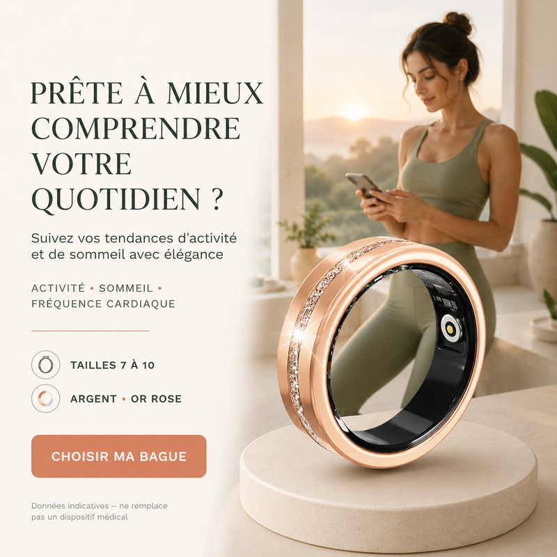 Bague connectée suivi fréquence cardiaque et sommeil