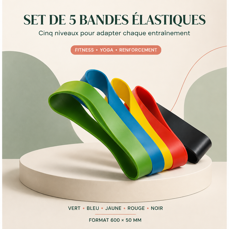 Set de bandes élastiques fitness et yoga