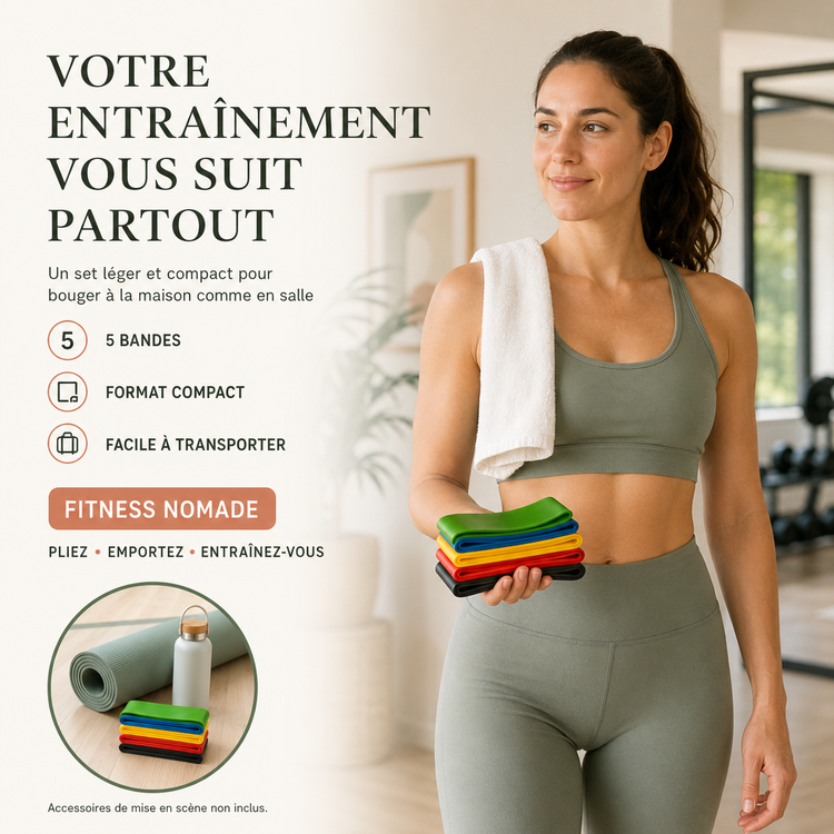 Set de bandes élastiques fitness et yoga