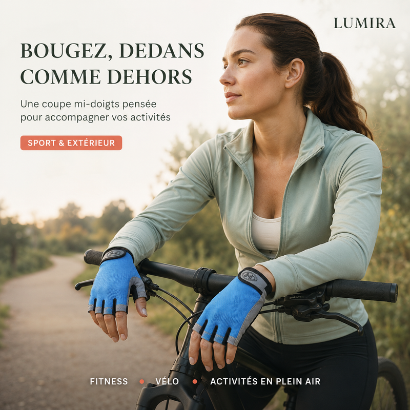 Gants d'entraînement mi-doigts sport et extérieur