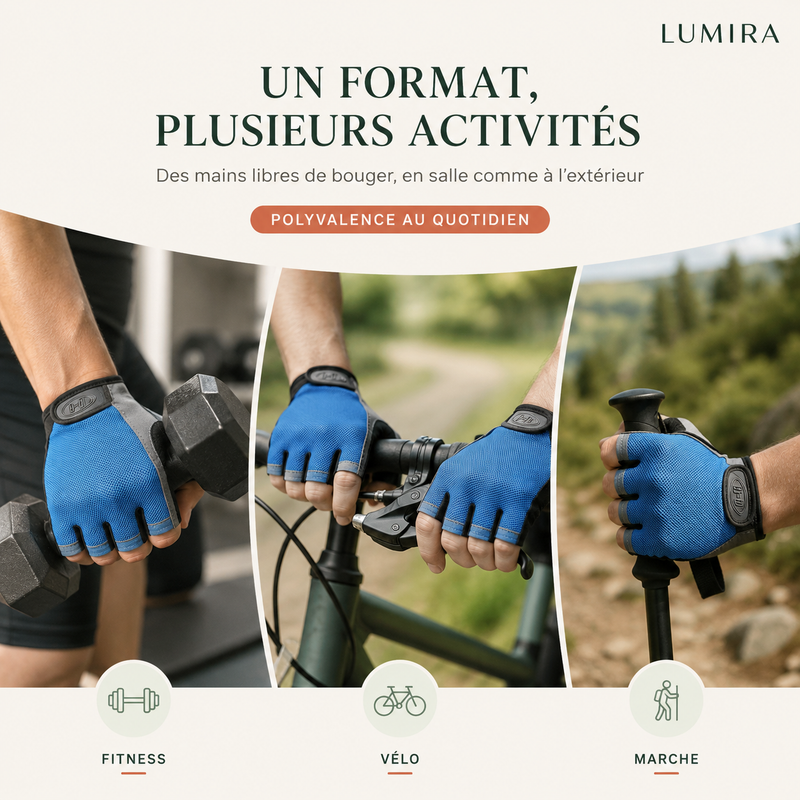 Gants d'entraînement mi-doigts sport et extérieur
