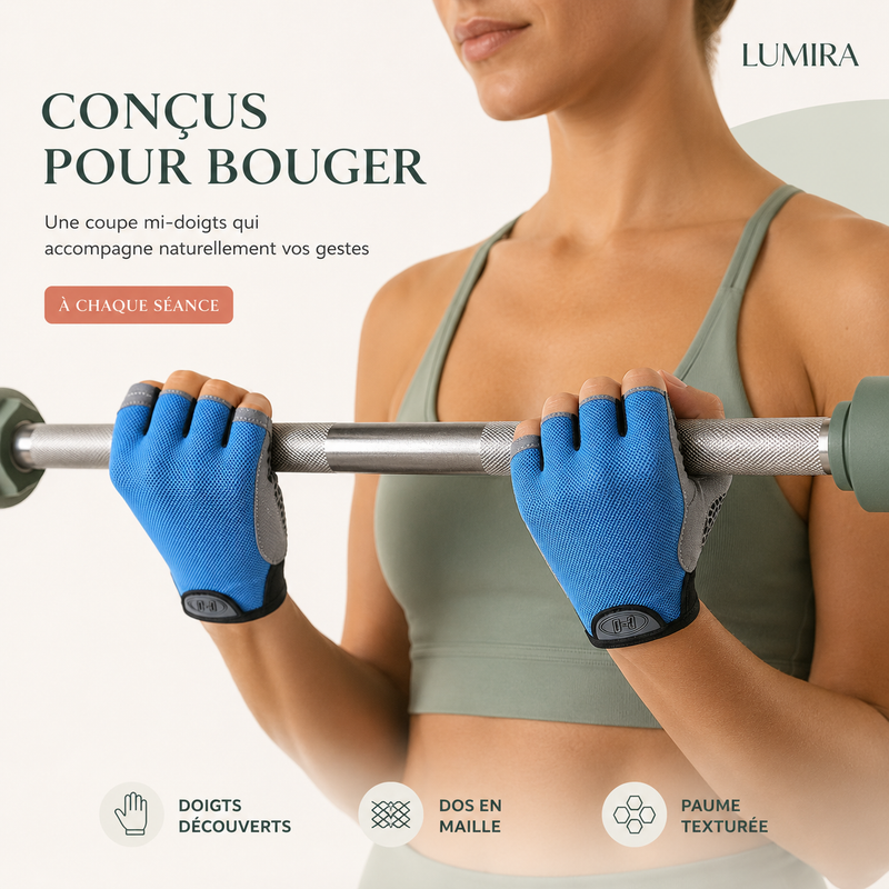 Gants d'entraînement mi-doigts sport et extérieur