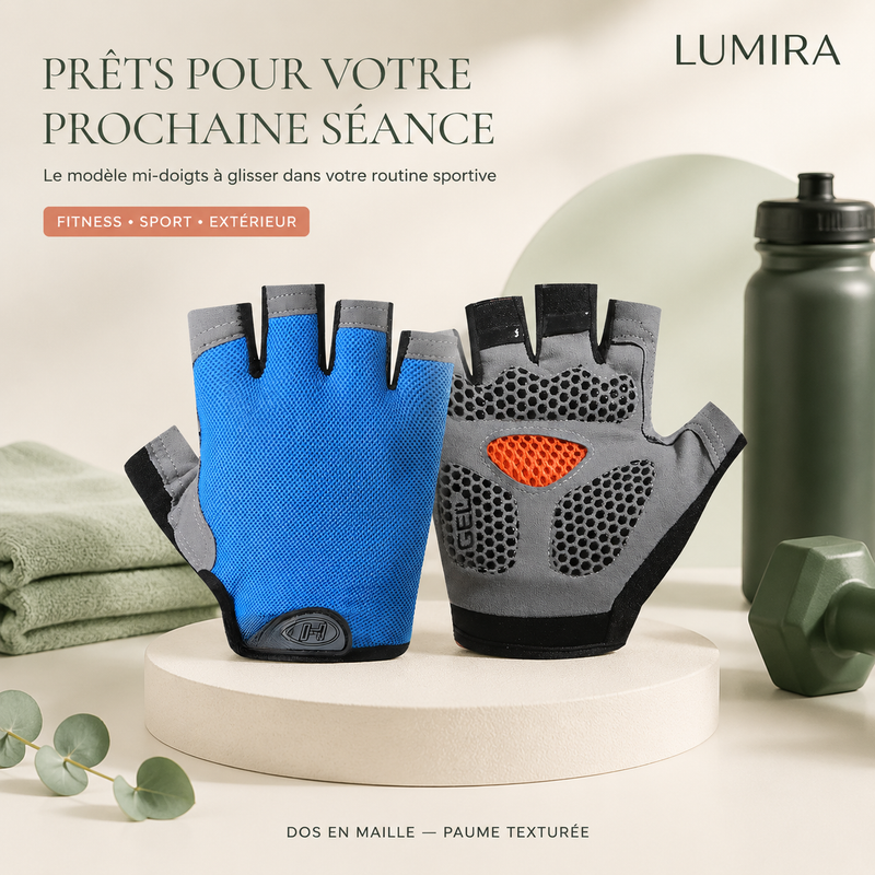 Gants d'entraînement mi-doigts sport et extérieur