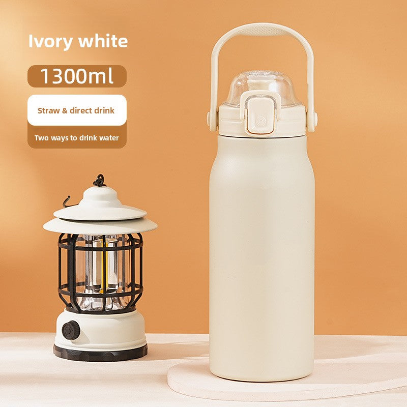 Bouteille isotherme en inox avec paille intégrée